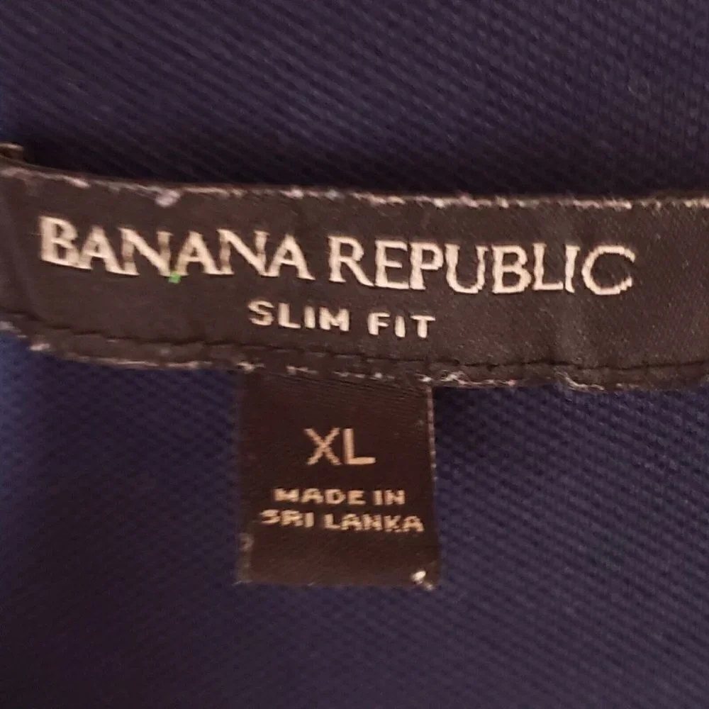 Banana Republic Mens Blue Heathered Slim Fit Knit Polo XL